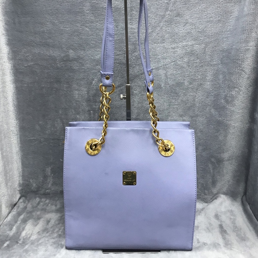 MCM SHOPPER LEATHER GRAIN SHOULDER  LILAC